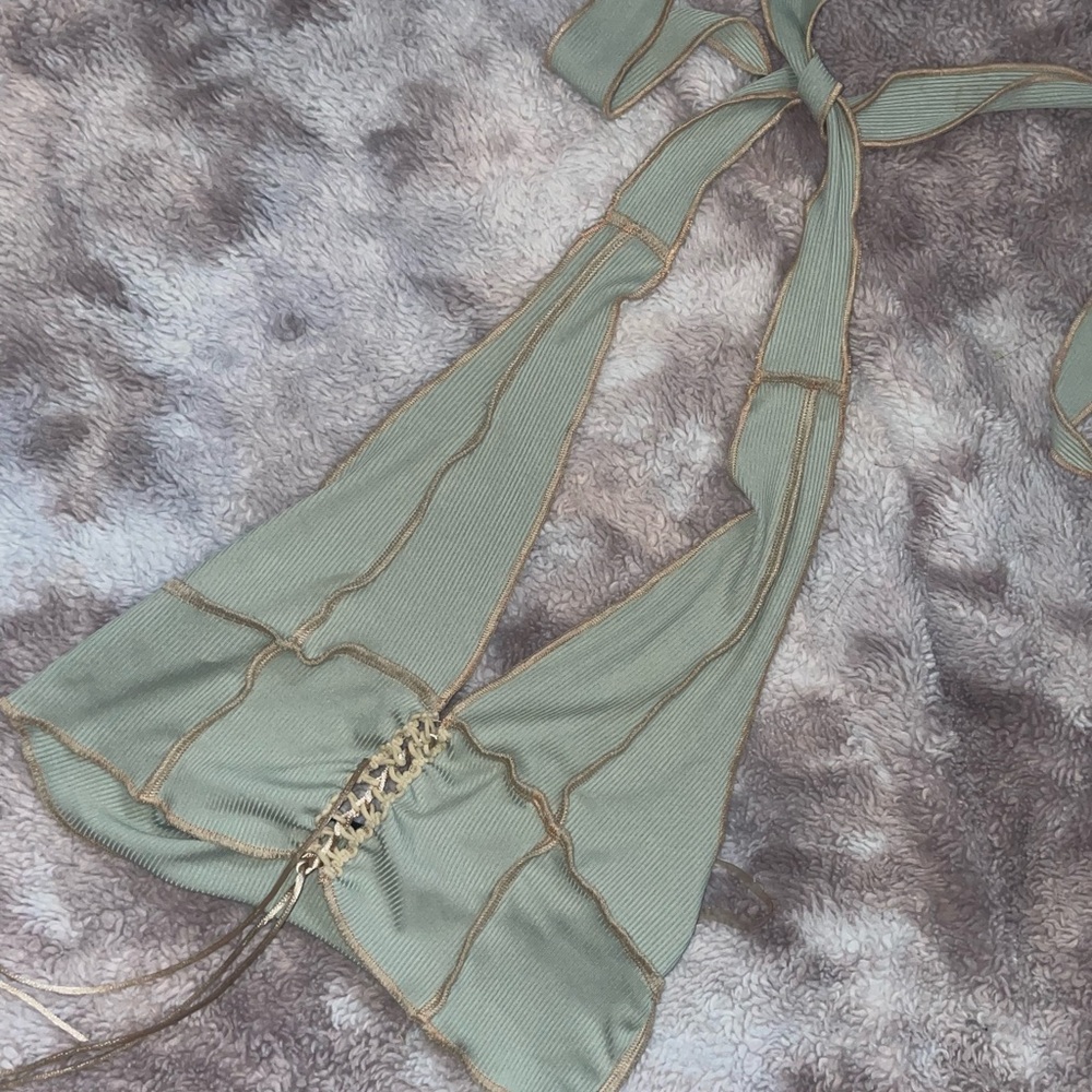SHEIN Sage Green Ribbed Top